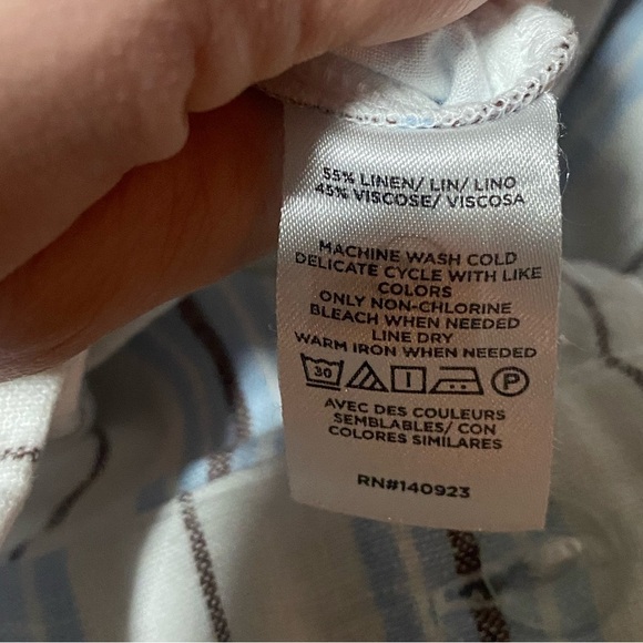 LOFT Linen Blend Striped 5" Shorts Size 14 NWT - Picture 5 of 8